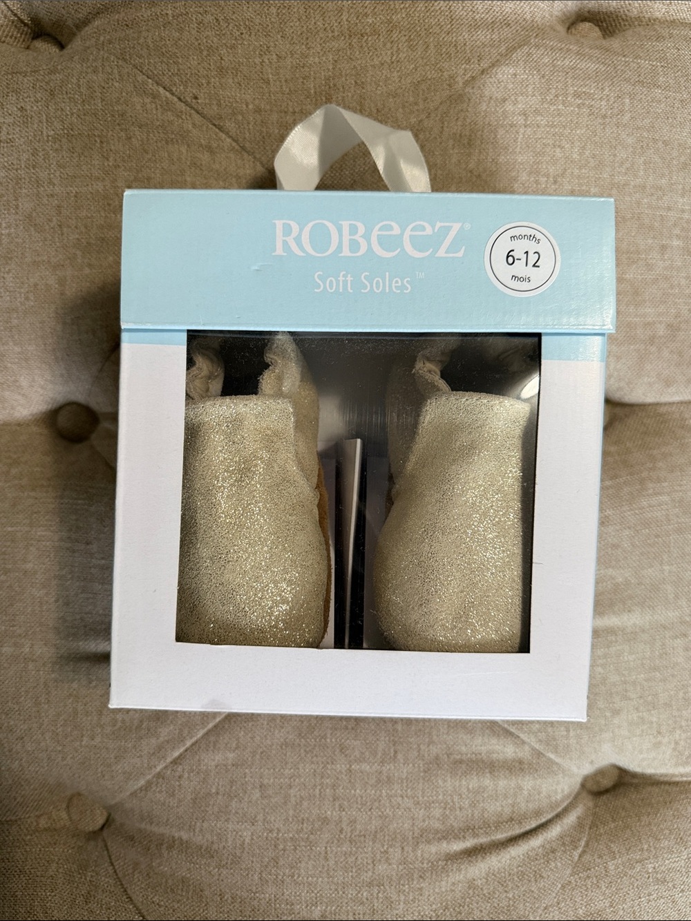 Robeez Gold Glitter Soft Soles Booties